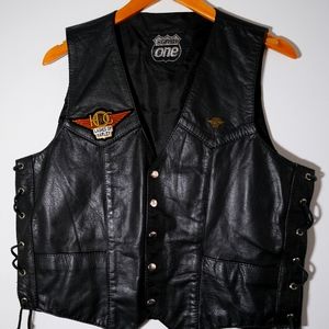 Large Black leather jacket Ladies of Harley
